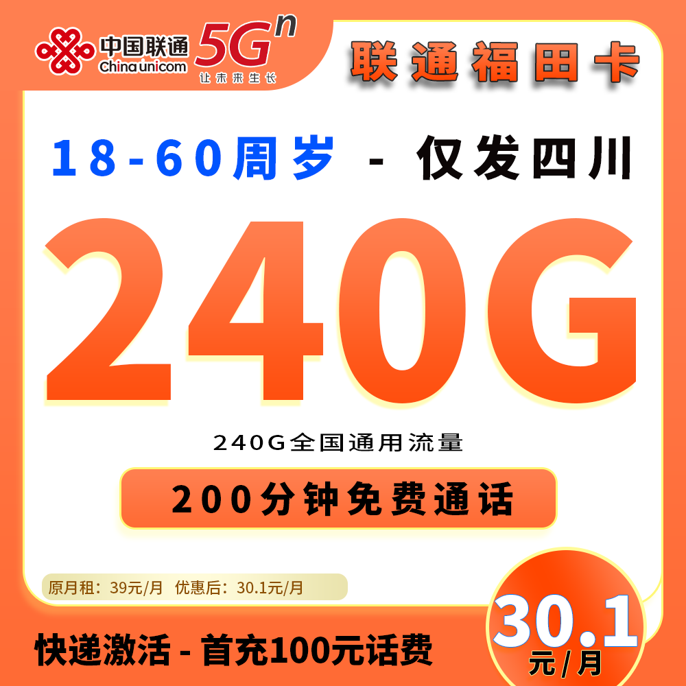 91445【联通福田卡】